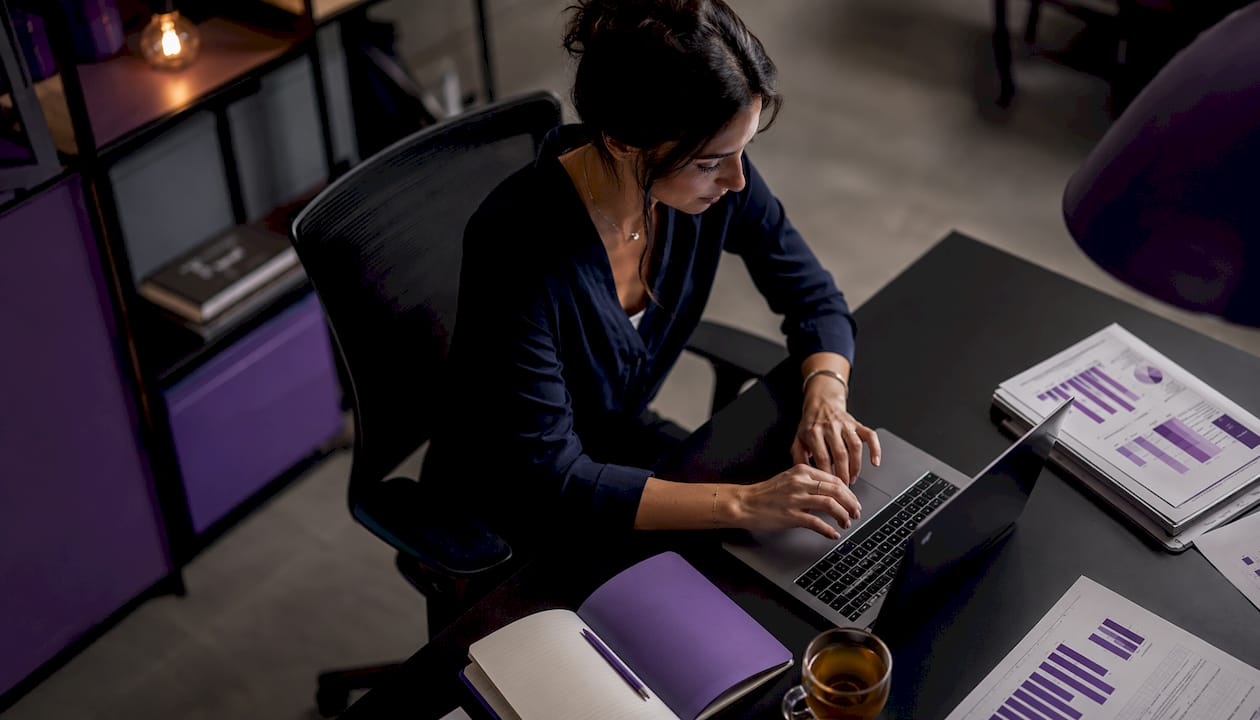 Analyst working on behavioral marketing data