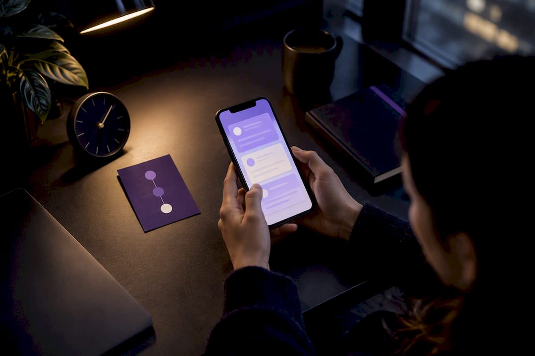 Hands reviewing a welcome email sequence