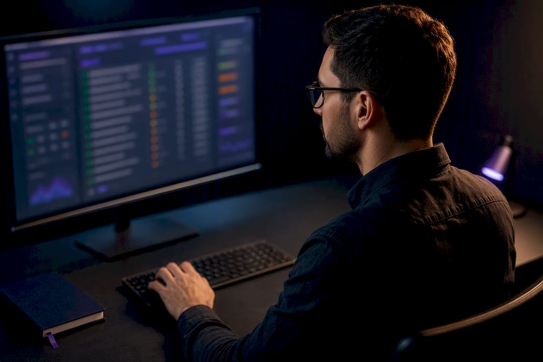 Analyst reviewing technical SEO audit findings